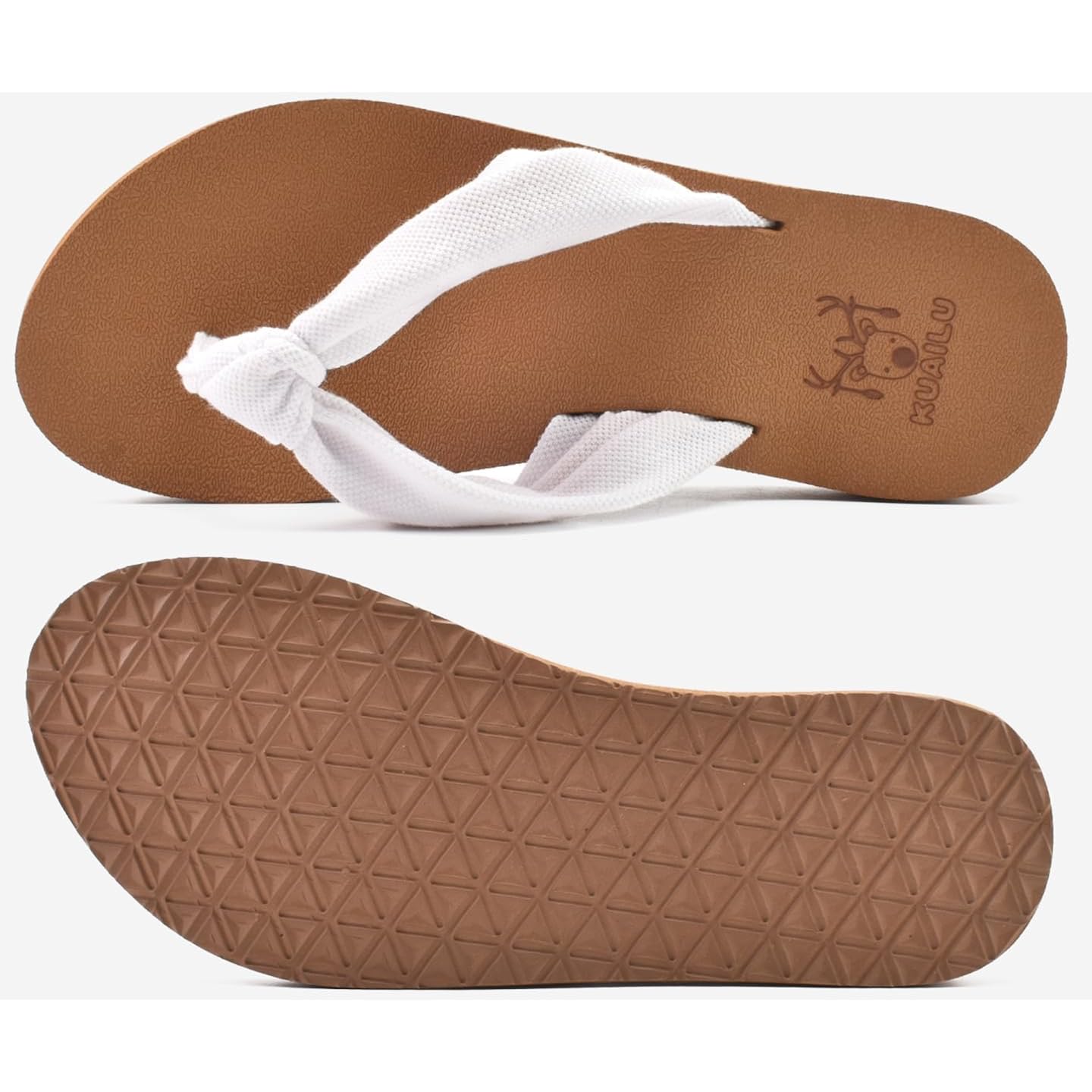 Kuailu Flip Flops For Women With Arch Support Yoga Mat Comfortable Summer Beach Walking Thong Cushion Sandals Slip On Indoor Outdoor