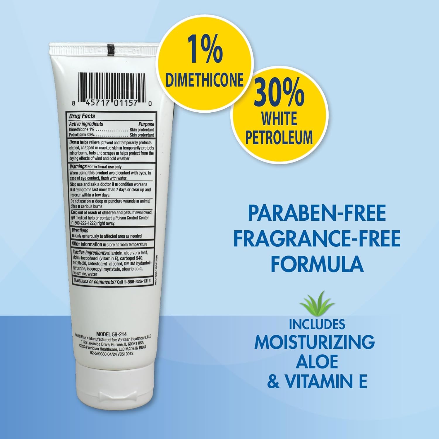 HealthWise Medicated Diabetic Foot Cream | Dimethicone + Petrolatum | Protects and Seals | Relieves Dry Heals | Paraben-Free | Odor-Free | 4.0 oz.