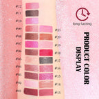 Rose Gold Metallic Lip Liner And Lipstick Combo Lip Gloss Tints Stain Set Makeup For Women Long Lasting Waterproof 24, Light Pink Metallic Glitter Shimmer Iridescent Liquid Lipstick Lippies Lip Gloss