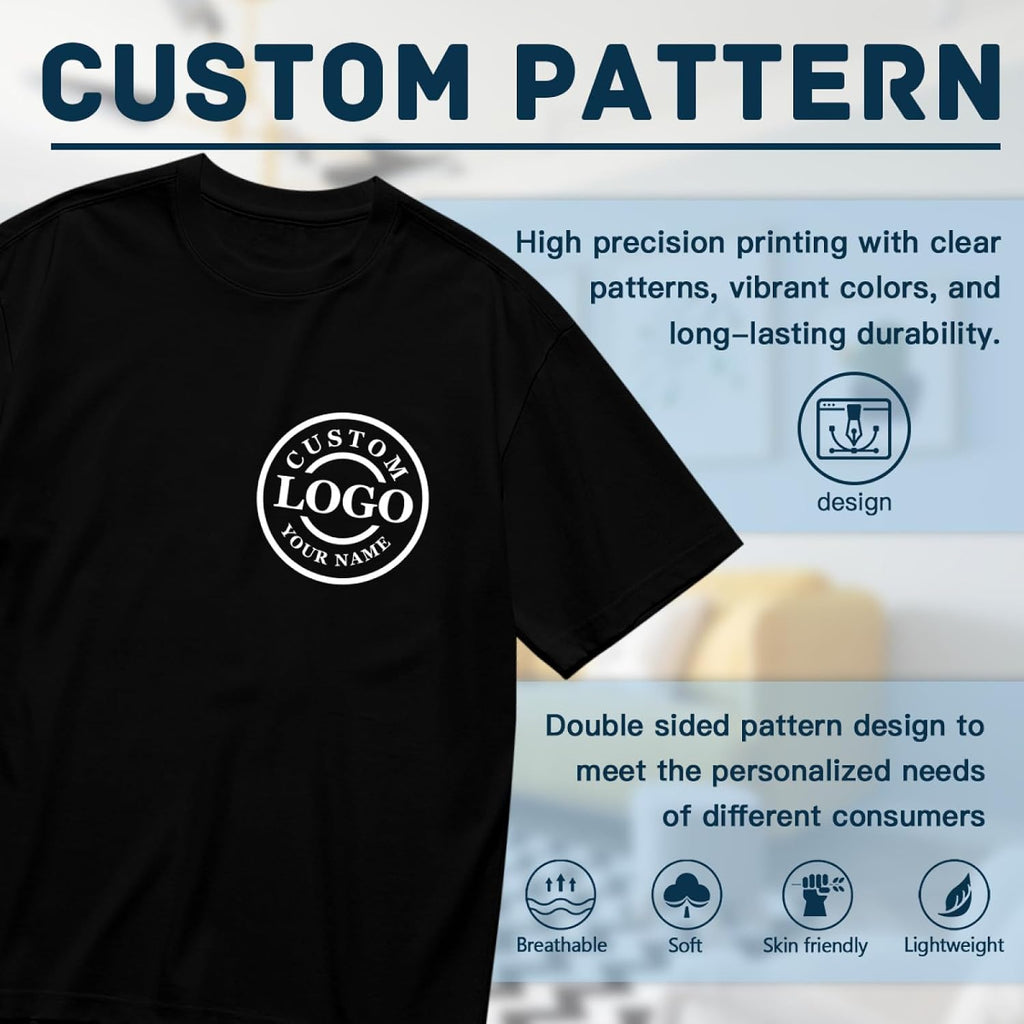 Custom T Shirts For Men Women,Personalized Shirts With Photo Logo Text,Customized T-Shirt For Front & Back Print