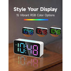 Cadmos 110Db Extra Loud Alarm Clock For Heavy Sleepers Adults, Digital Clock With 7 Color Night Light, Rgb Display, Dual Usb Charger, Small Clocks For Bedrooms, Kids, Teens (White+Rgb)