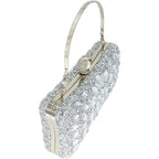 MAIRLOM Rhinestone Clutch Purses for Women Evening Wedding Formal - Pearl Clasp Handbag Crystal Gemstone Bag for Party Prom