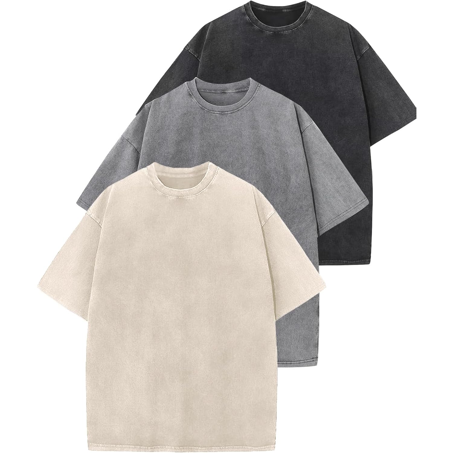 Oversized Tshirts For Women Vintage Washed Baggy Tees Cotton Short Sleeves Acid Shirts Unisex Tops