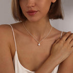Gold Necklace for Women 14K Gold Plated Dainty Pendant Chain Puffy Heart Italian Horn Radiant Sun Compass CZ Teardrop Bow Charm Trendy Jewelry Gift