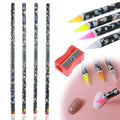 4 Pcs Rhinestone Picker Tool, Self Adhesive Wax Pencil for Rhinestones, Rhinestone Pen Gem Picker Tool with Pencil Sharpener Nail Dotting Tool for DIY Nail Art