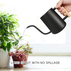 Watering Can For Indoor Plants, 35 Oz/1000 Ml Metal Stainless Steel Pot With Long Spout For House Plants Bonsai Outdoor Garden Flower Decorative (Black)