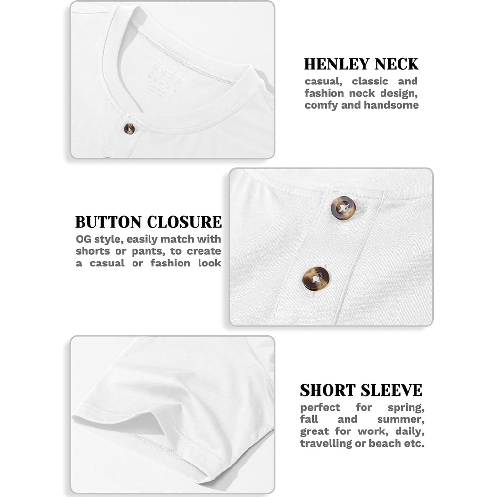 Magcomsen Men'S Henley Short Sleeve Shirt Moisture Wicking Lightweight Cotton T-Shirts Casual Summer Basic Tee Shirt