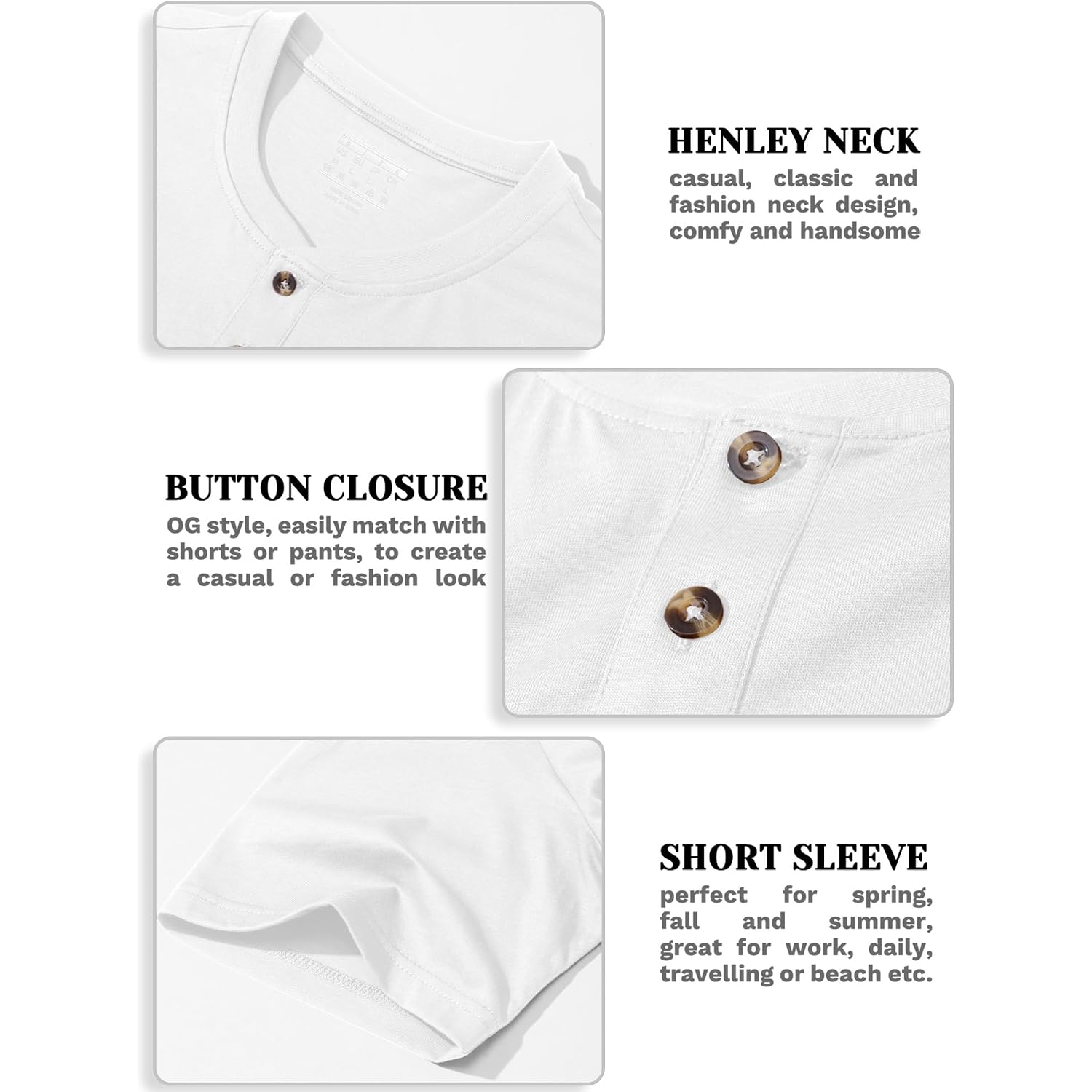Magcomsen Men'S Henley Short Sleeve Shirt Moisture Wicking Lightweight Cotton T-Shirts Casual Summer Basic Tee Shirt