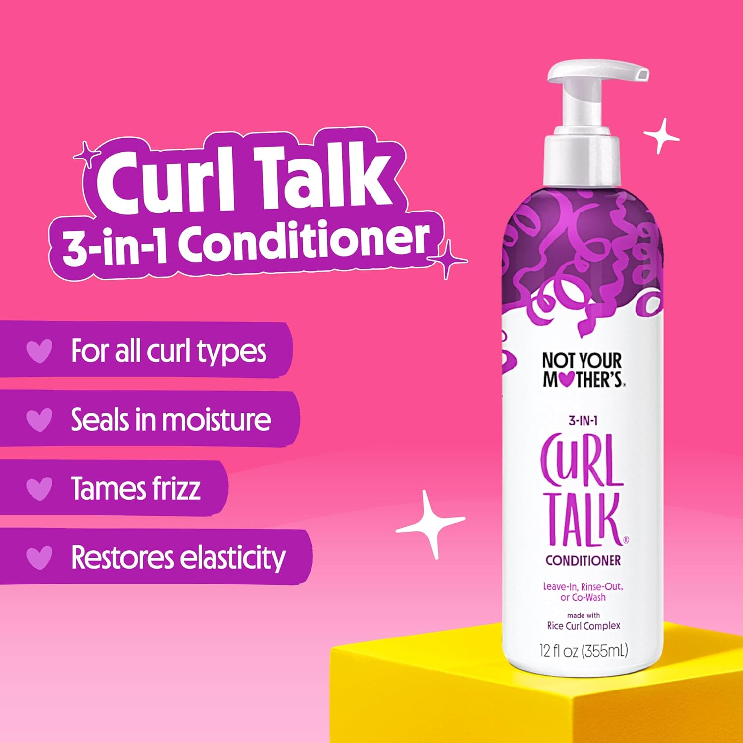 Not Your Mother's Curl Talk Shampoo and Conditioner Set for Curly Hair - (2 Pack) 12 fl oz - Shampoo and Conditioner for Women with All Curl Types - Cleanse & Hydrate Curly Hair - Control Frizz