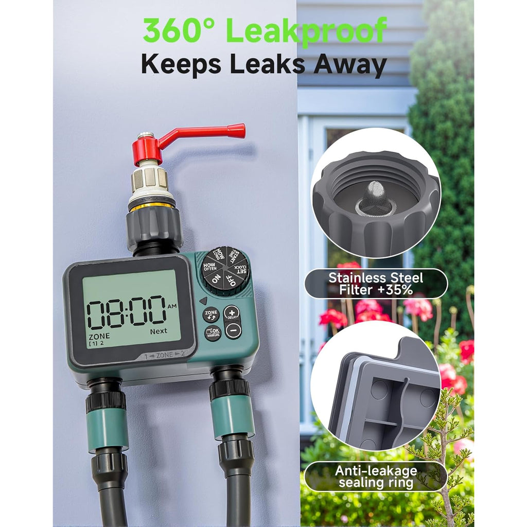 Sprinkler Timer: Programmable Hose Timer With Rain Delay/Manual/Automatic Watering System, Water Timers For Garden Hose, Digital Drip Irrigation For Yard Lawn Outdoor（1 Outlet）