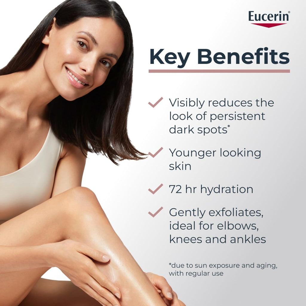 Eucerin Radiant Tone Dark Spot Corrector Body Cream, Thiamidol Enriched, Exclusive Formula Reduces Dark Spots Due To Sunlight Exposure And Aging, 72 Hours Of Hydration, 7 Oz Tube
