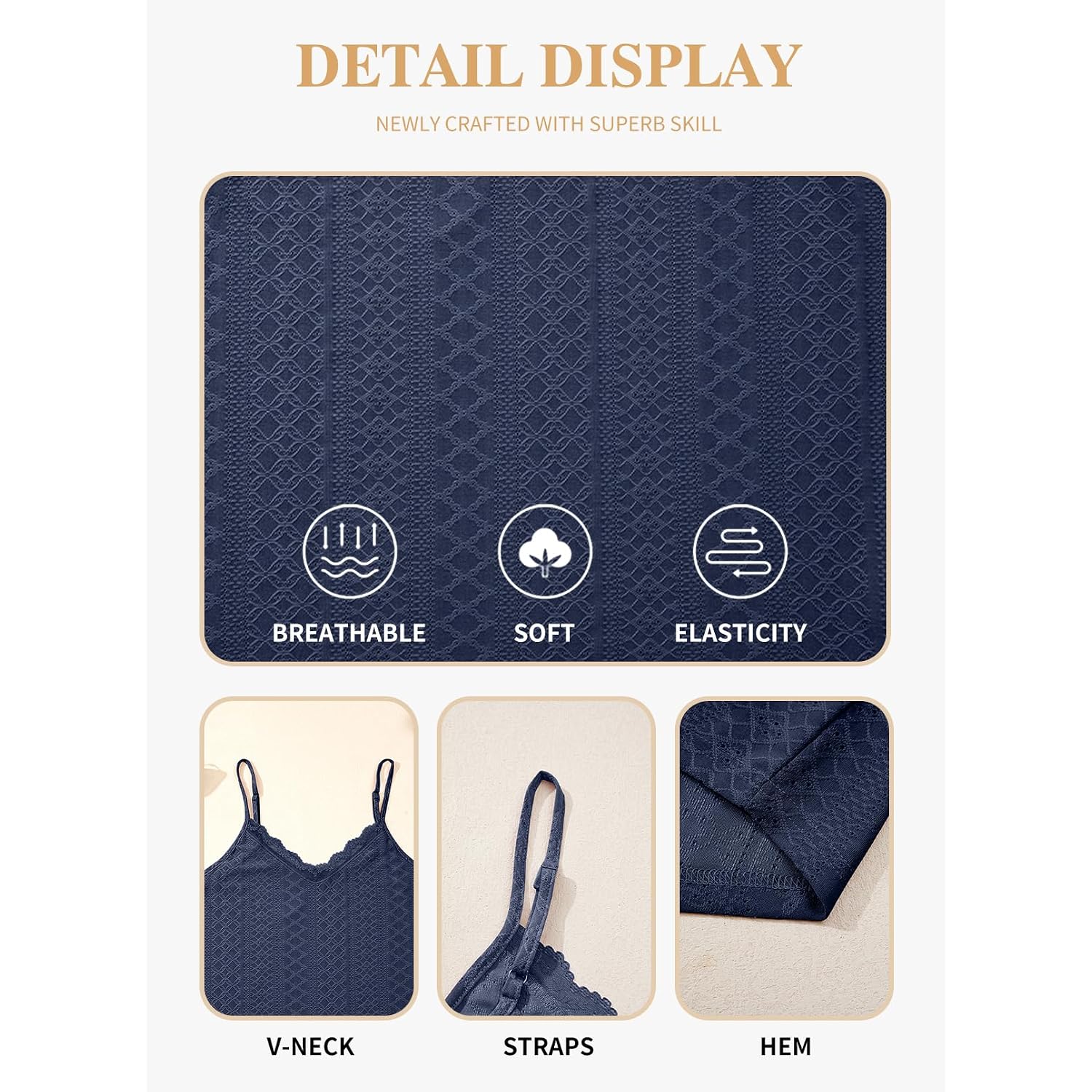Eytino Plus Size Tank Tops For Women Summer Casual Spaghetti Strap Sleeveless Camisole Shirts(1X-5X)
