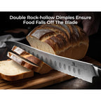 Piklohas Resharpenable Bread Knife for Homemade Bread, 10 Inch Serrated Sourdough Knife with Offset Handle, Innovative Wavy Edge for Clean Slices Crusty Bread, Bagels, Pineapple & Tomatoes, Gift Box