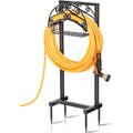 Gayuteay Garden Hose Holder – Water Hose Reel Stand With Storage Basket Holds 151Ft, Heavy Duty Freestanding Garden Hanger Storage Rack For Outside Yard Lawn Farm