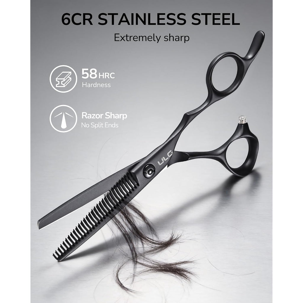 Ulg Texturizing Shears – Professional Stainless Steel, 30-Teeth Thinning Scissors, Teflon Coated, Deer Tooth Blades For Precise Thinning And Layering, Ideal For Stylists And Barbers