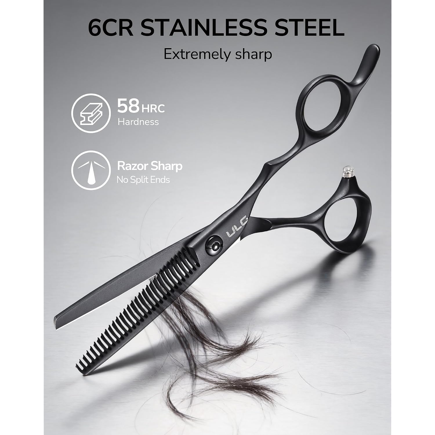 Ulg Texturizing Shears – Professional Stainless Steel, 30-Teeth Thinning Scissors, Teflon Coated, Deer Tooth Blades For Precise Thinning And Layering, Ideal For Stylists And Barbers