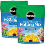 Miracle-Gro Moisture Control Potting Mix, 8 Qt. (2-Pack) | Plant Soil For Container Plants, Protects Against Over- And Under-Watering