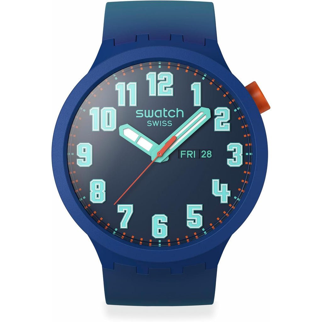 Swatch Big Bold Unisex Watch Casual Polymer Blue Automatic Waterproof Essentially Bold