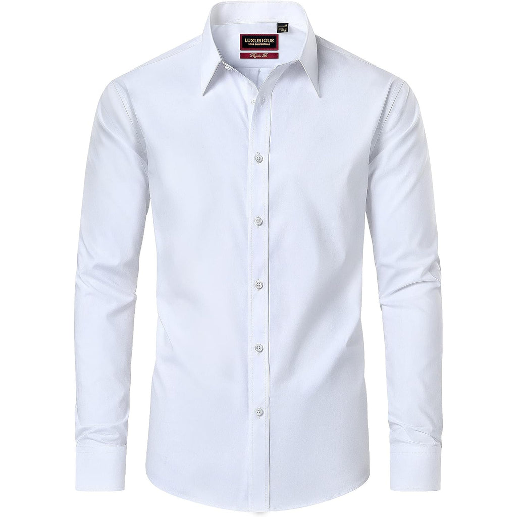 Cotton Mens Dress Shirts Long Sleeve Wrinkle Free Business Casual Button Down Shirts Formal Shirts Big And Tall