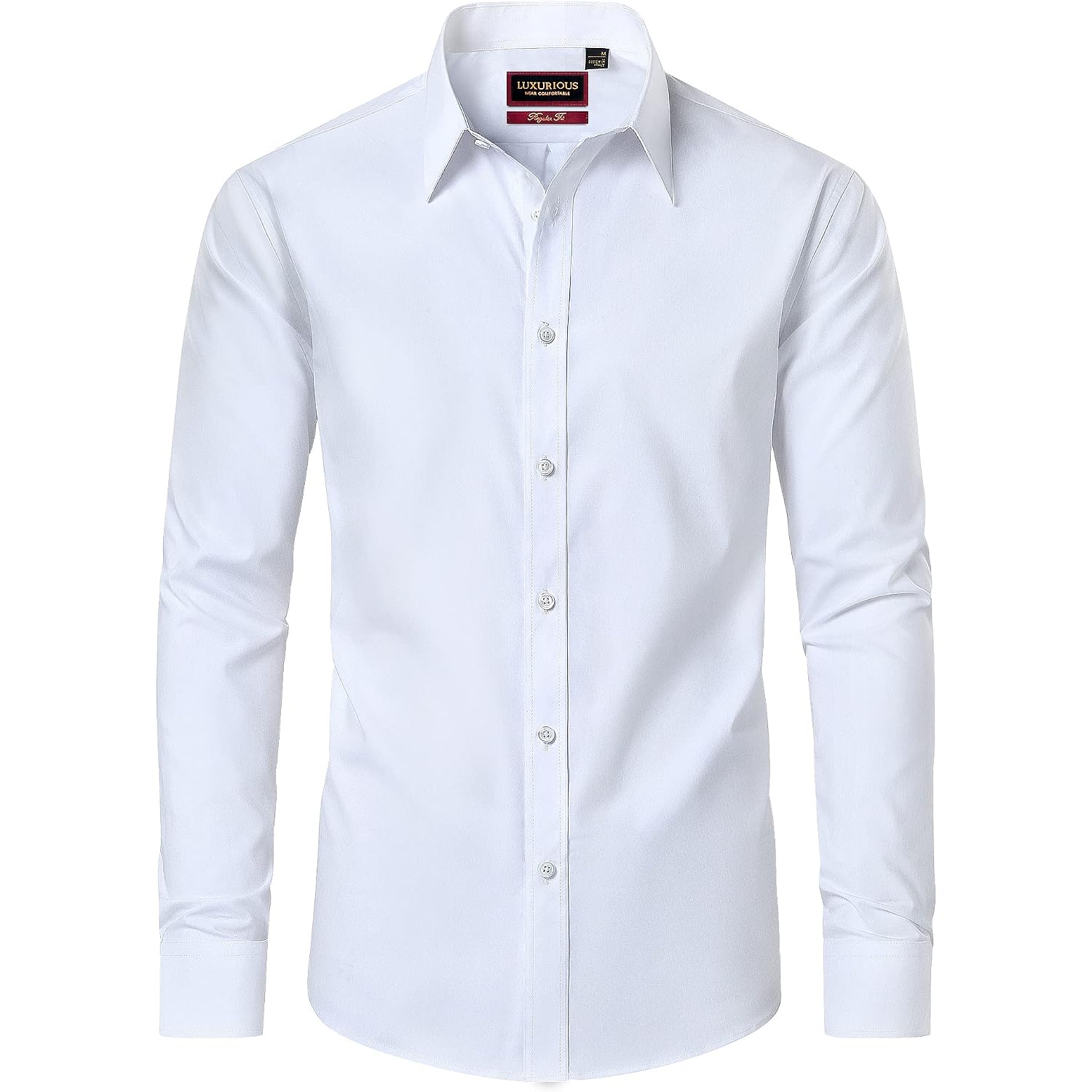 Cotton Mens Dress Shirts Long Sleeve Wrinkle Free Business Casual Button Down Shirts Formal Shirts Big And Tall