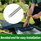 50 Pack Landscape Staples 4 Inch Garden Stakes Galvanized Garden Staples Pins Anti-Rust Ground Stakes For Weed Barrier, Irrigation Tubing, Landscaping Fabric, Yard Lawn