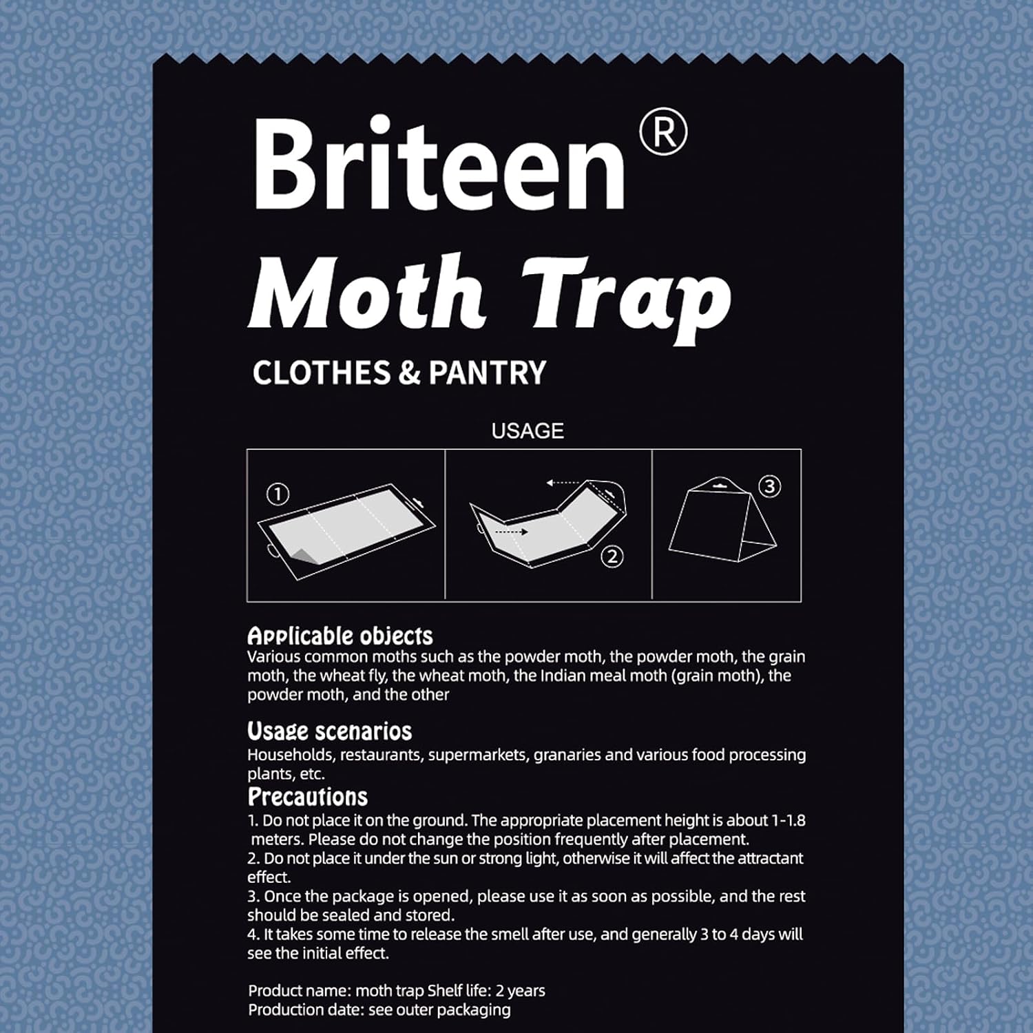 10 Pack Pantry Moth Traps Safe And Effective For Food And Clothing- Glue Traps With Pheromones For Wool Closet Carpet Food And Cupboard