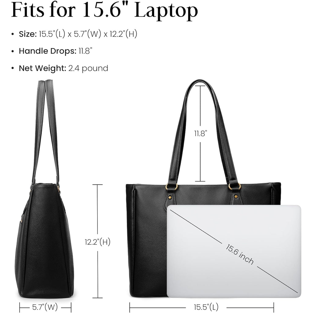 befen Genuine Leather Tote Bag for Women Work, Womens Laptop Purse Bags Shoulder Satchel Handbags with 15.6" Compartment