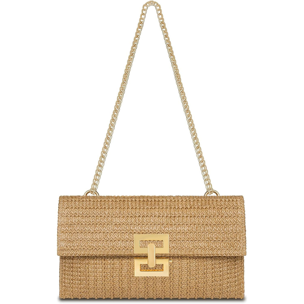 Straw Clutch Purse for Women Designer Evening Handbag Summer Beach Shoulder Crossbody Bag | Straw, Purse, Designer, Evening, Summer, Beach