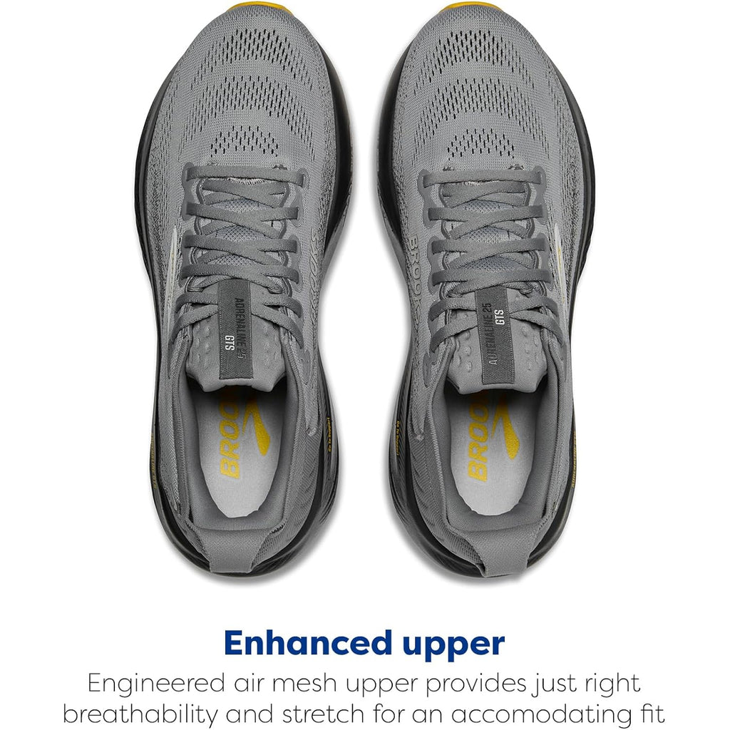 Brooks Men’S Adrenaline Gts 25 Supportive Running & Walking Shoe - Primer Grey/Ebony/Jasmin - 11 X-Wide