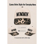 Mommin Trucker Hat for Women, Adjustable Embroidered Mom Baseball Cap -Christmas Mothers Day Birthday Gifts for Mom & Wife Mommin Leopard-01
