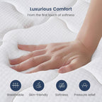 Ruoyson Full Mattress, 10 Inch Firm Hybrid Full Size Mattress In A Box, Strong Edge Support, Motion Isolation, With 7-Zones Pocket Springs, Fiberglass-Free, Pressure Relief, Certipur-Us