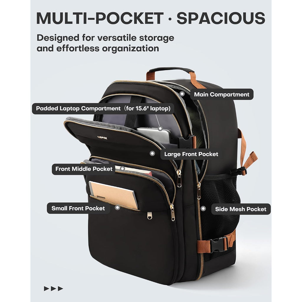 Hotor Travel Backpack Women Flight Approved Carry On Bag | 15.6Inch Laptop Computer Bag Flight Approved Personal Item Travel Bag For Work, Business, College