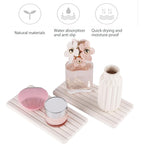 NiuYichee 2 PCS Water Absorbent diatomite Coasters, 8.3" x 4" Water Absorbing Stone Tray for Sink, Stone Drying mat for Kitchen Counter, Stone soap Tray Used for Hand Soaps & toiletries & Plants