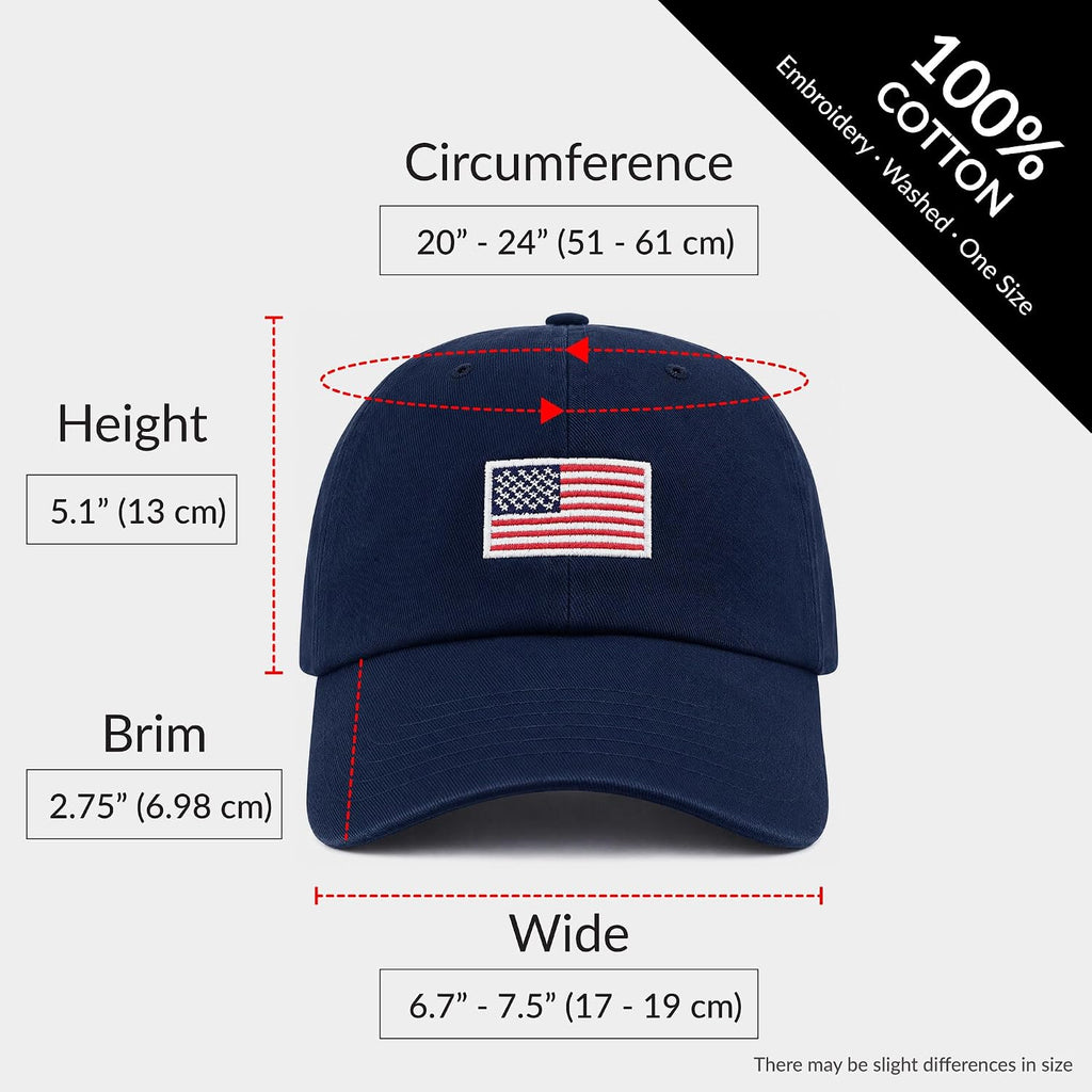 Usa Flag & Embroidery Premium 100% Cotton Low Profile Adjustable Baseball Dad Cap