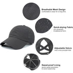 Uttpll Womens Ponytail Baseball Cap Adjustable Trucker Hats Summer Mesh Ponycap Outdoor Sports Criss Cross Caps Dad Hat