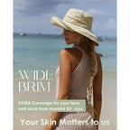 Sun Hats for Women Gardening Hat Wide Brim Ponytail Beach Sun Protection Breathable Cotton Summer Hat with Fold-Up Brim