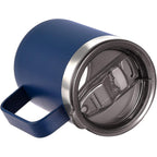 12Oz Stainless Steel Insulated Coffee Mug With Handle, Double Wall Vacuum Travel Mug, Tumbler Cup With Sliding Lid, Navy