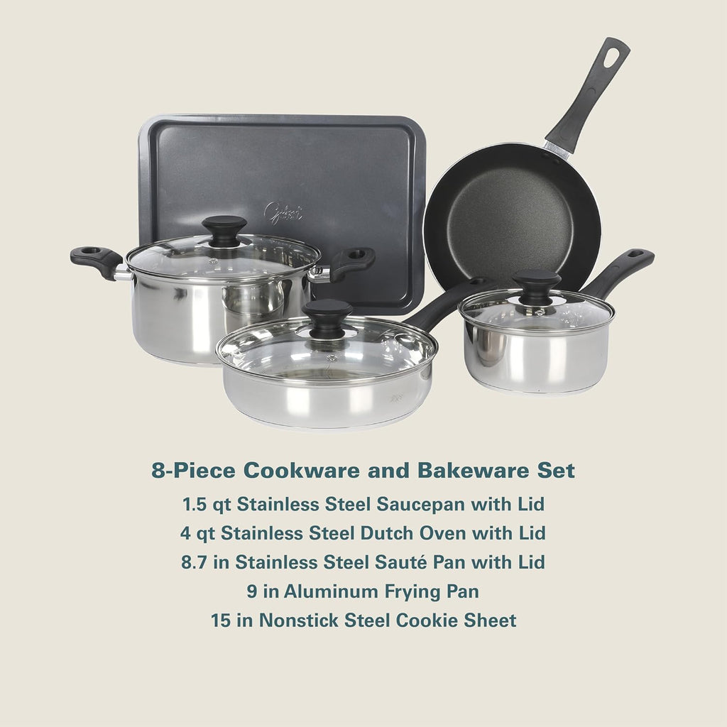 Gibson Home 74 Piece Kitchen in a Box Pots and Pans Cookware, Plates and Bowls Dinnerware, Cutlery Knife Block, Flatware Utensils, Tools & Gadgets, Storage, Glasses Set