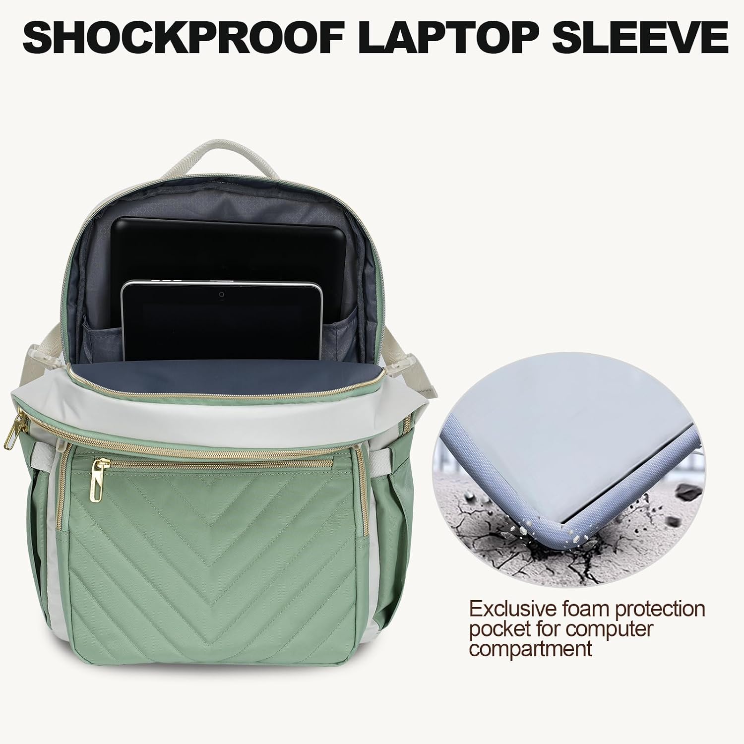 Vankean 15.6 Inch Laptop Backpack For Women Large Capacity Waterproof