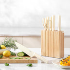 Premium Quality 8-Piece Knife Set with Block, Lightweight and Strong, ﻿ Ergonomic Handles for Home,Dishwasher Safe