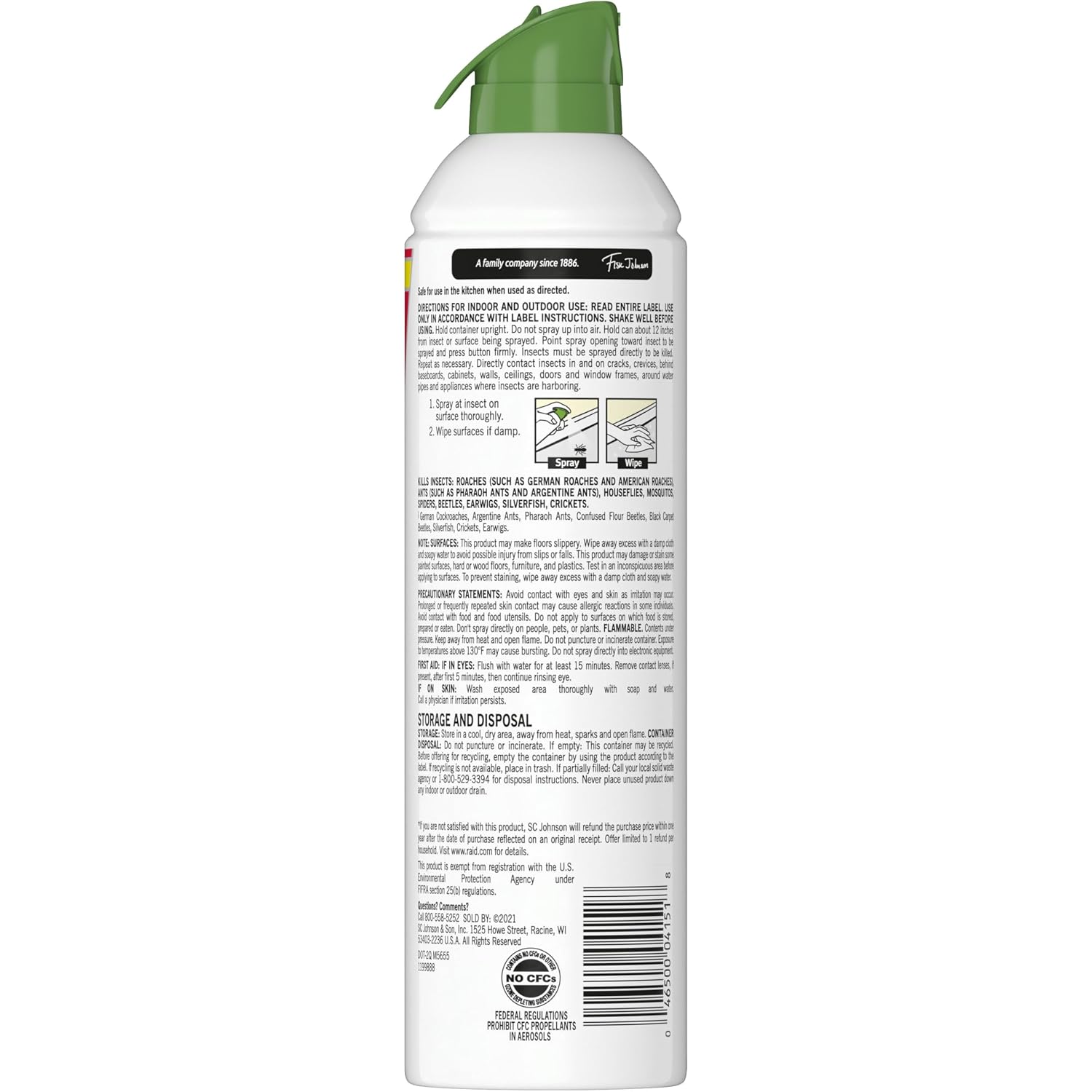Raid Essentials Ant, Spider & Roach Killer Aerosol Spray, Child & Pet Safe, Kills Insects Quickly, For Indoor Use, Rosemary Mint Scent, 10 Fl Oz