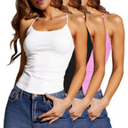 Multi-Pack Womens Camisole Soft Knit Casual Fitted Sleeveless Tank Top