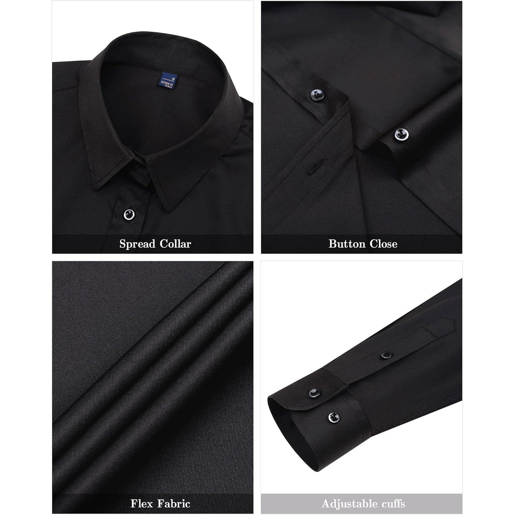 J.Ver Womens Dress Shirts Long Sleeve Button Down Shirt Wrinkle-Free Business Casual Blouse Office Work Tops