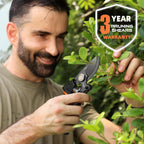 Decerk® 8.5" Professional Pruning Shears - Cuts 4X Easier With Ultra Sharp Japanese Steel Titanium Blade, Arthritis Friendly Garden Scissors & Plant Clippers, Effortlessly Prunes 3/4" Branches