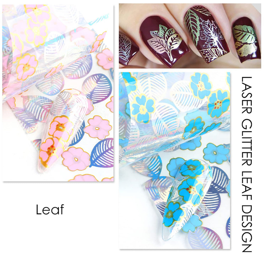 Lace Flower Nail Foil Transfer Stickers Nail Art Supplies, 10 Flowers Patterns Nail Foils Designs Western Floral Nail Art Decals for Acrylic Nails Polish Supplies DIY Fingernail Charms Decorations