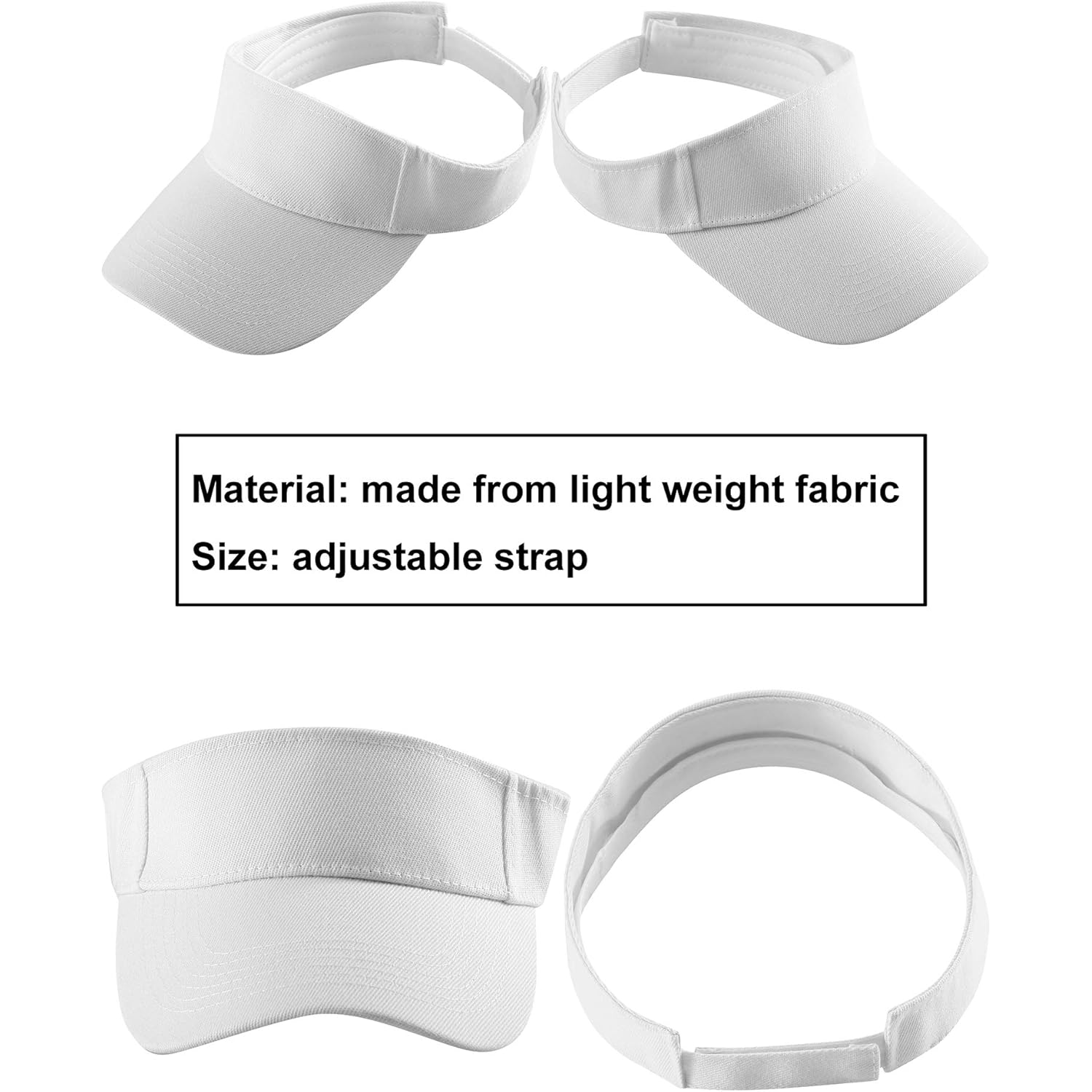 6 Pack Sun Visor Hats Sun Visors Sports Sun Hat Golf hat One Size Adjustable Cap for Women and Men (Color Set 1), Medium