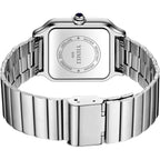 Unisex Classic Square Roman Numerals Silver Analog Waterproof Watches For Women Men Stainless Steel Strap Date Display Casual Wristwatch