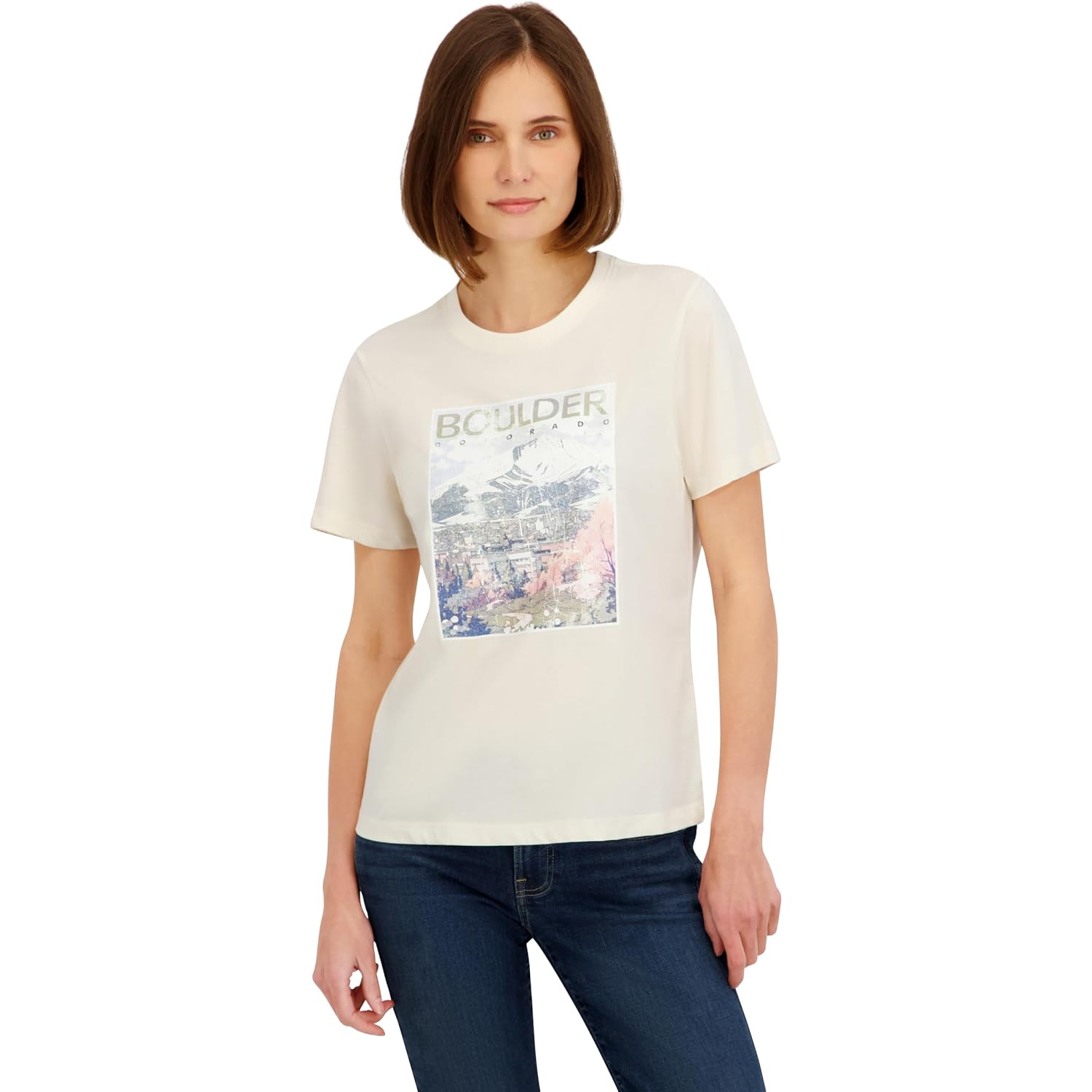 Spyder Women'S Boulder Colorado Graphic Short Sleeve Tee T-Shirt