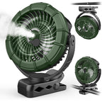 Ausic Portable Misting Golf Cart Fan, Clip On Fans, Max 45H Runtime, 100Ml Camping Stroller Fan With Ligth, 360° Rotate Cooling Spray, Outdoor Rechargeable Battery Fans For Travel/Home/Beach