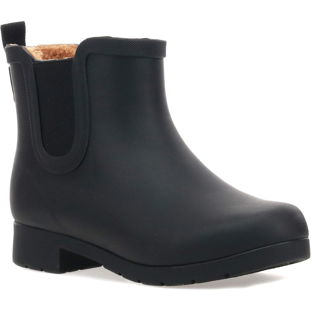 Chooka Women'S Delridge Waterproof Faux Fur Chelsea Rain Boot Slip On | Ladies Pull-On Street Style Shoes With Plush Lining, Built For Puddles, Styled For The City